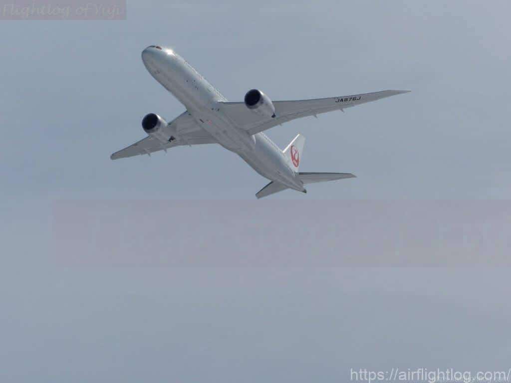 飛行中JAL機