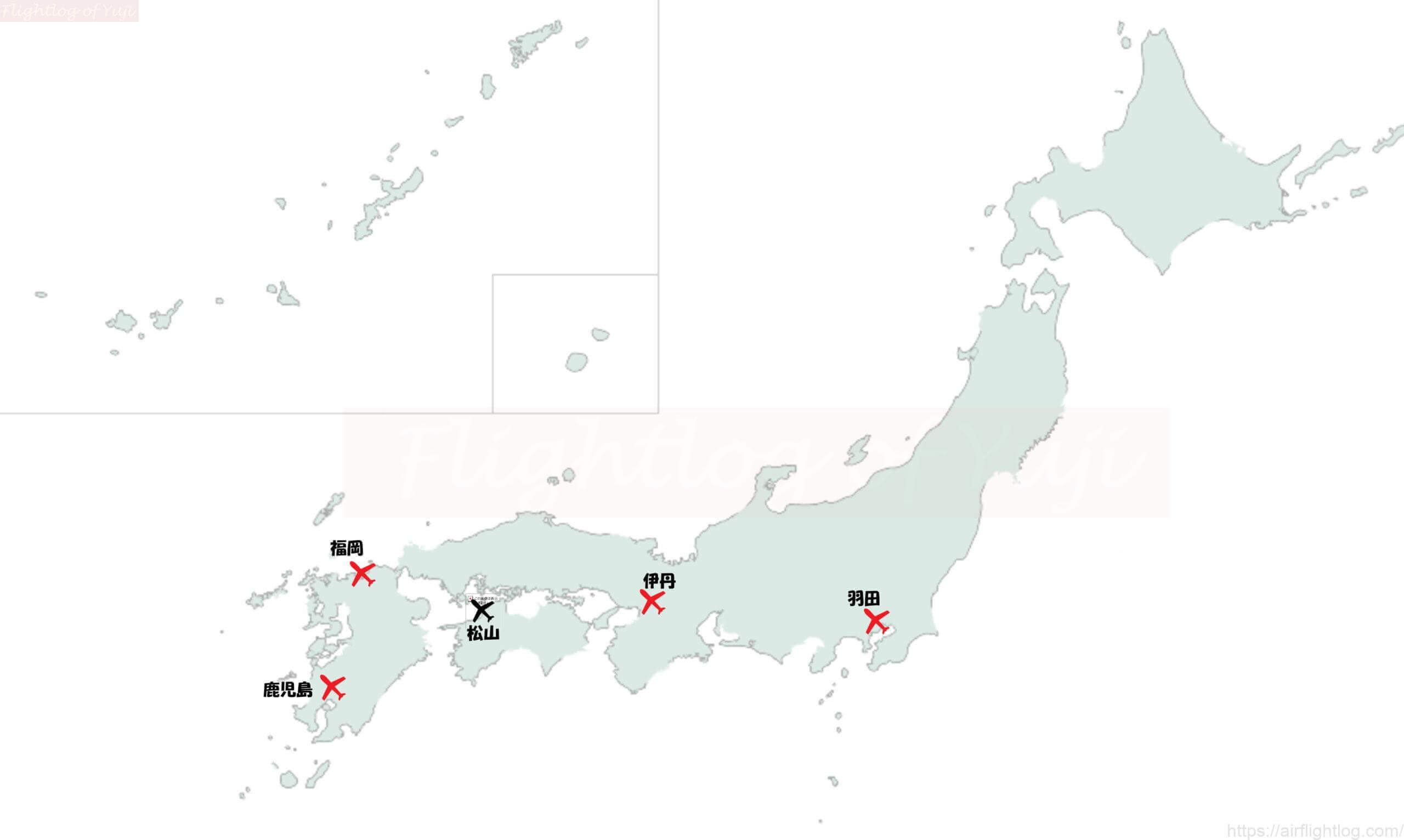 松山空港発着jal運航路線でどこへ行く 出発 到着の動きは Yujiのフライトログ